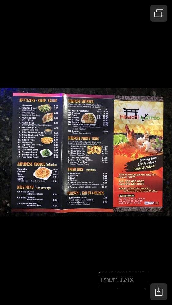 Menu page 1