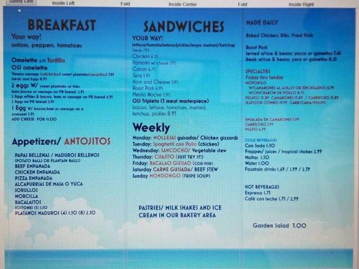 Menu page 1