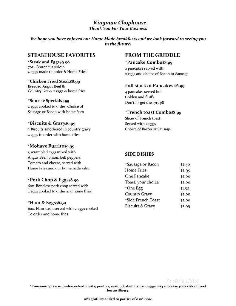 Menu page 1