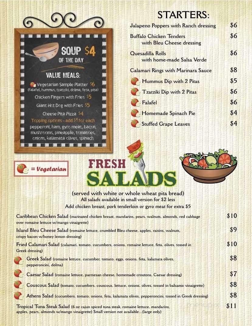 Menu page 1