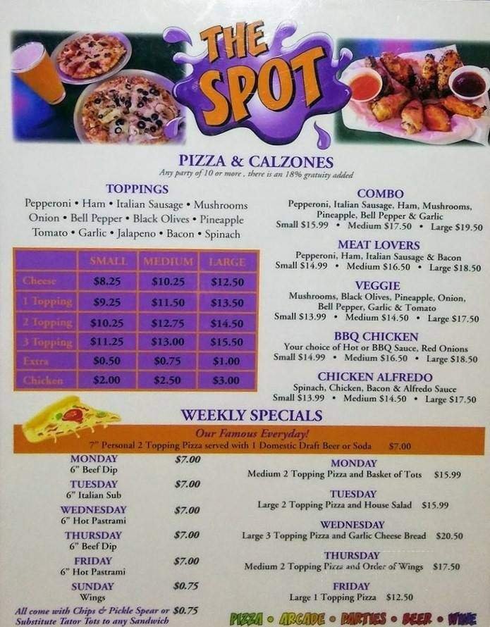 Menu page 2