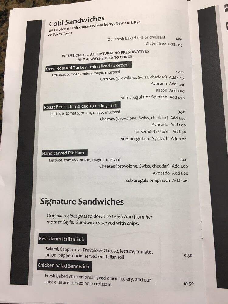 Menu page 1