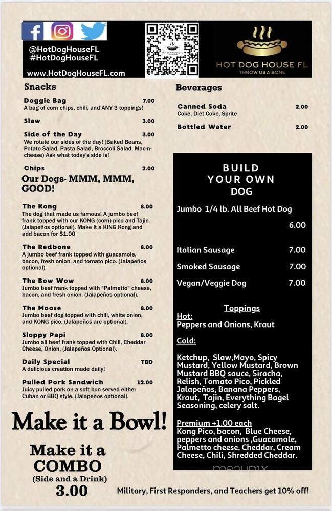Menu page 1