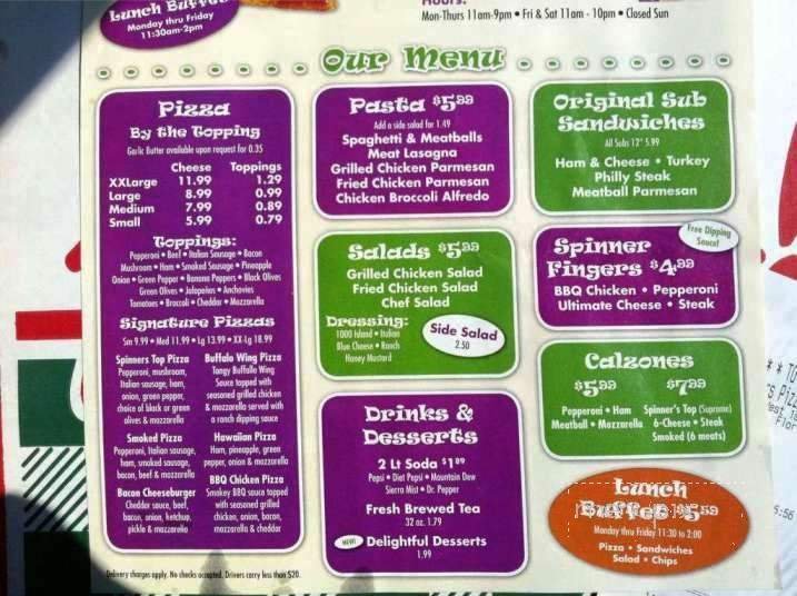 Menu page 1