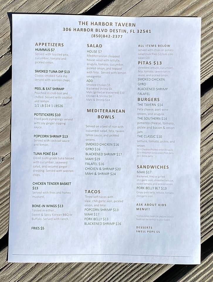 Menu page 1