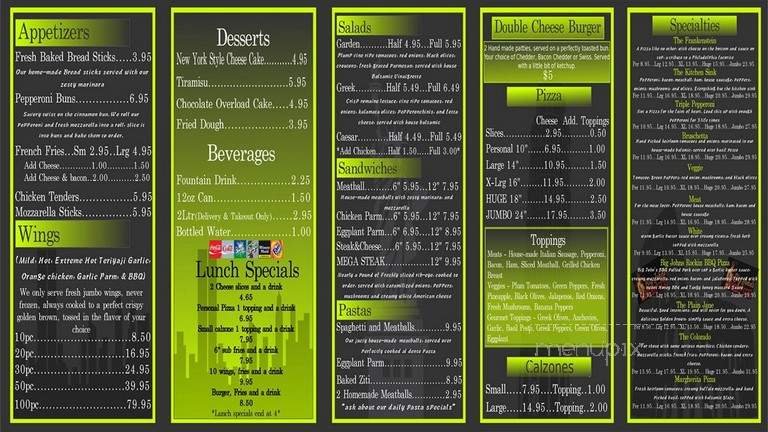 Menu page 1