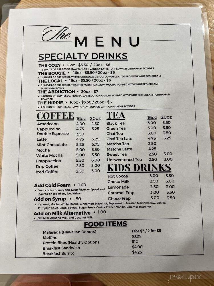 Menu page 1