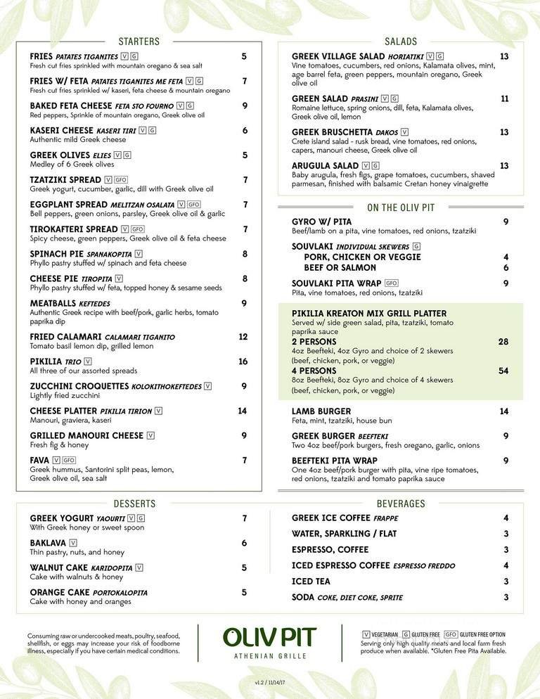 Menu page 1