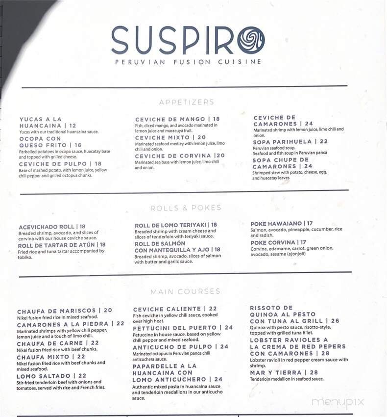 Menu page 1