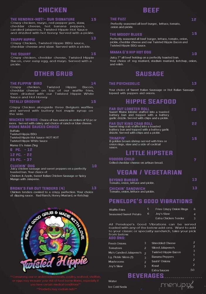 Menu page 1