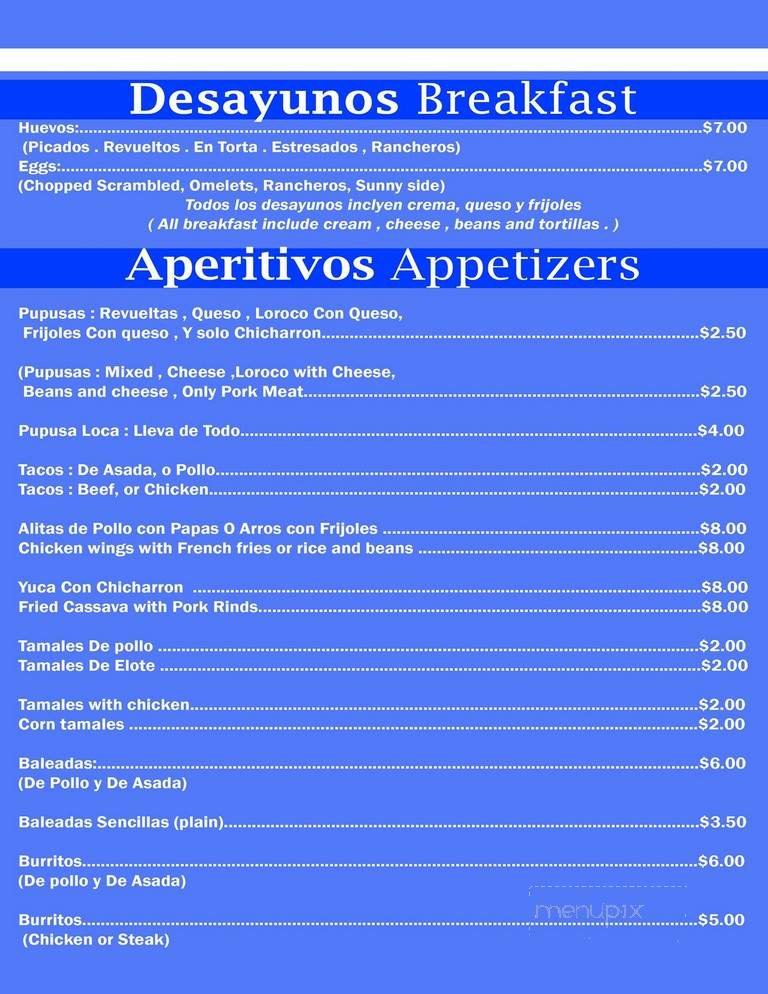 Menu page 1