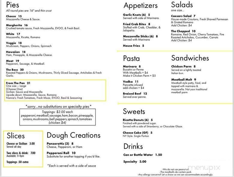 Menu page 1