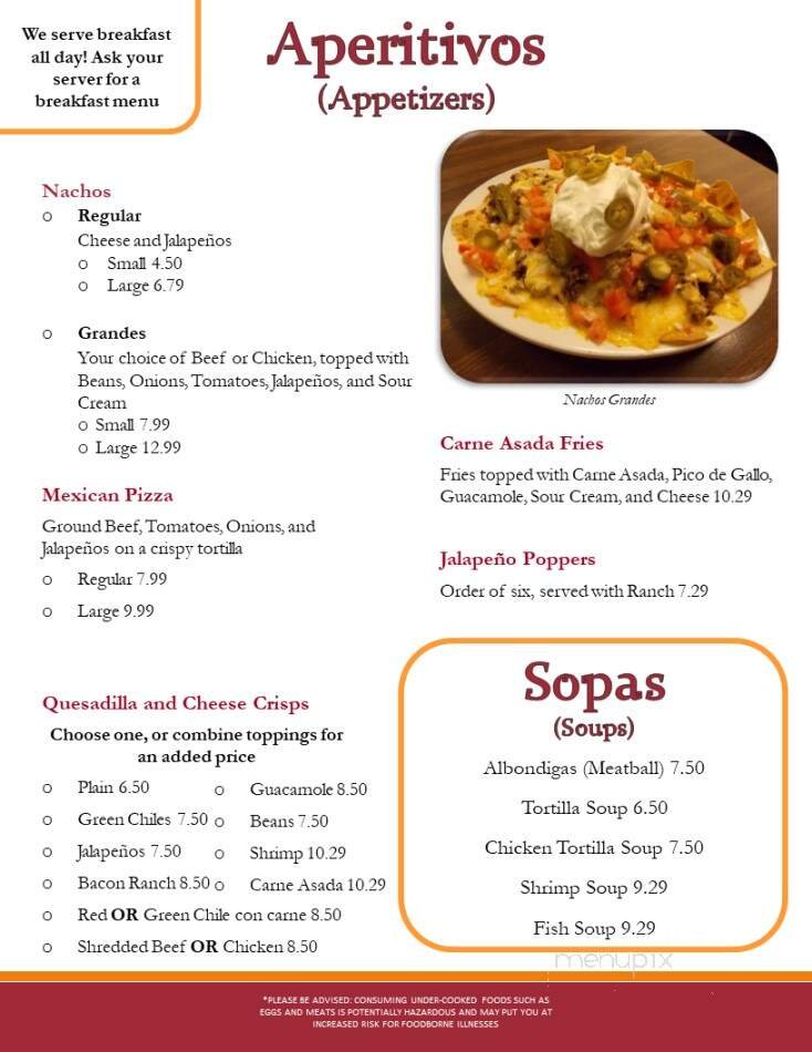 Menu page 1