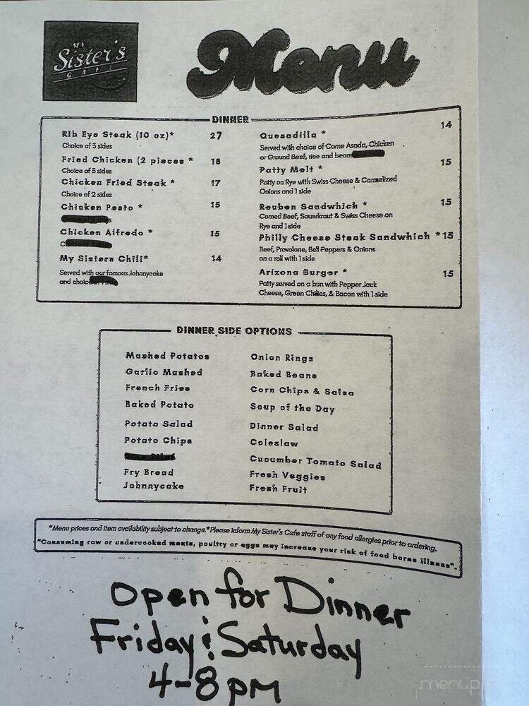 Menu page 1