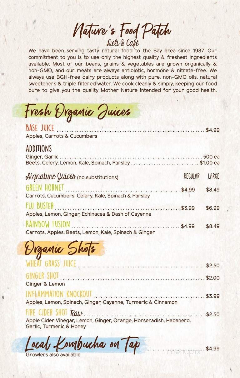 Menu page 1