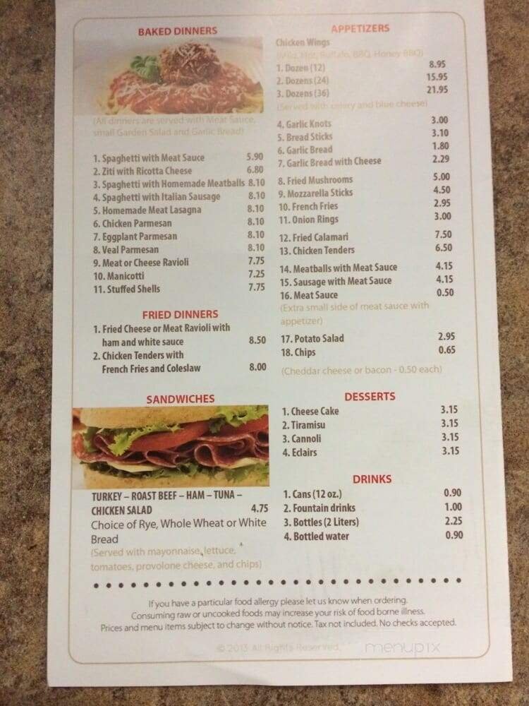 Menu page 1