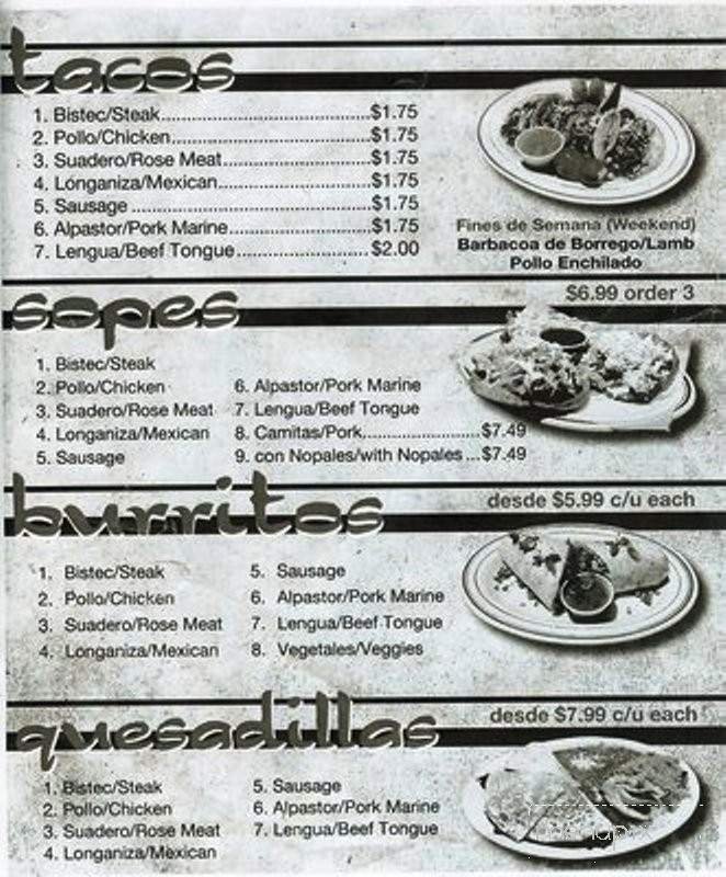 Menu page 1