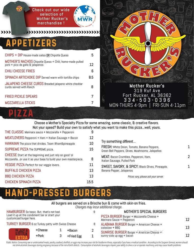 Menu page 1