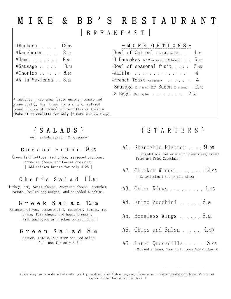 Menu page 1