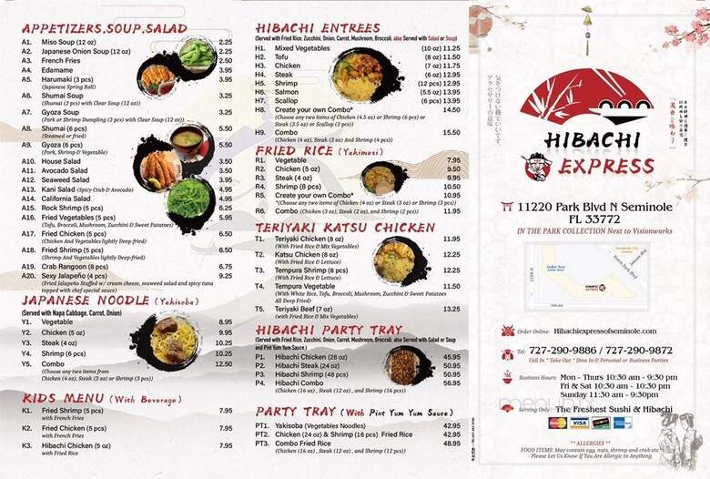 Menu page 1