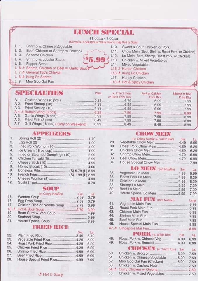 Menu page 1