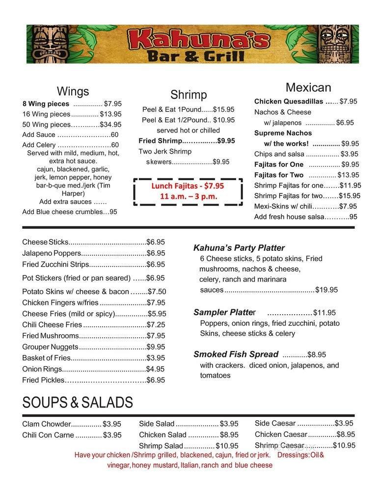 Menu page 1