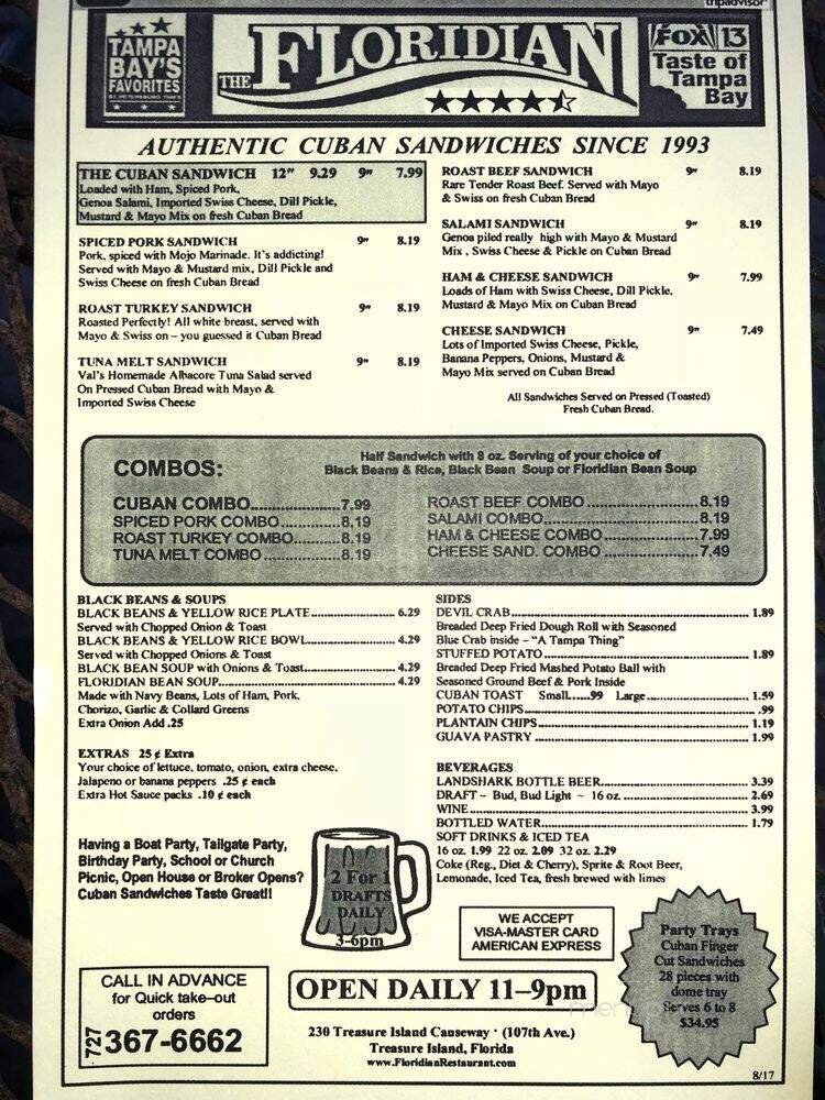 Menu page 1