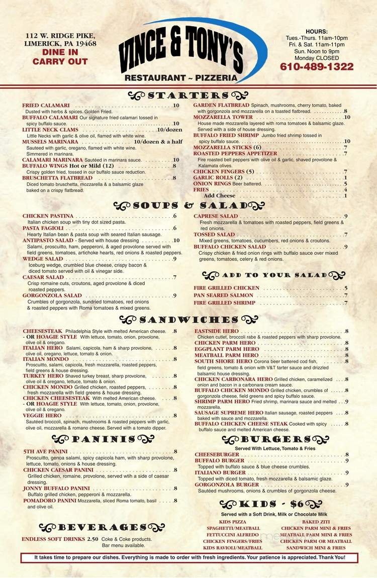 Menu page 1