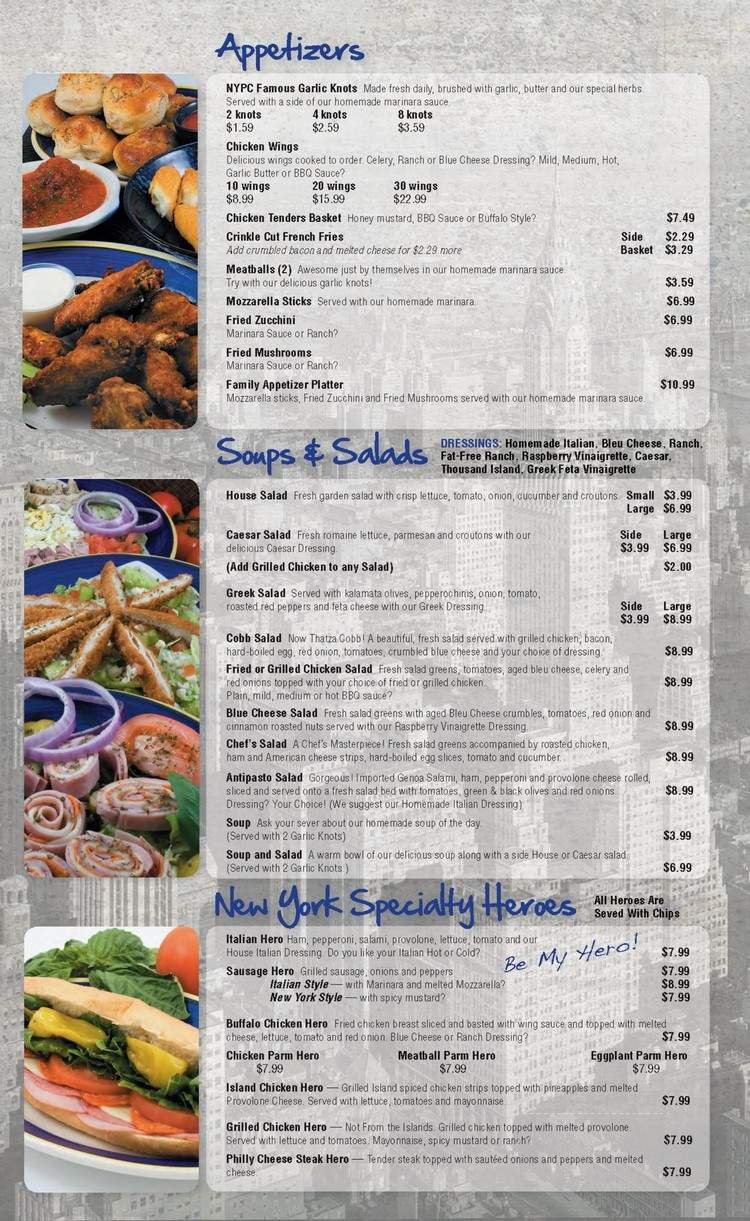 Menu page 1
