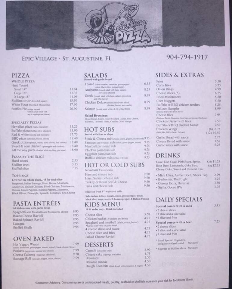 Menu page 1