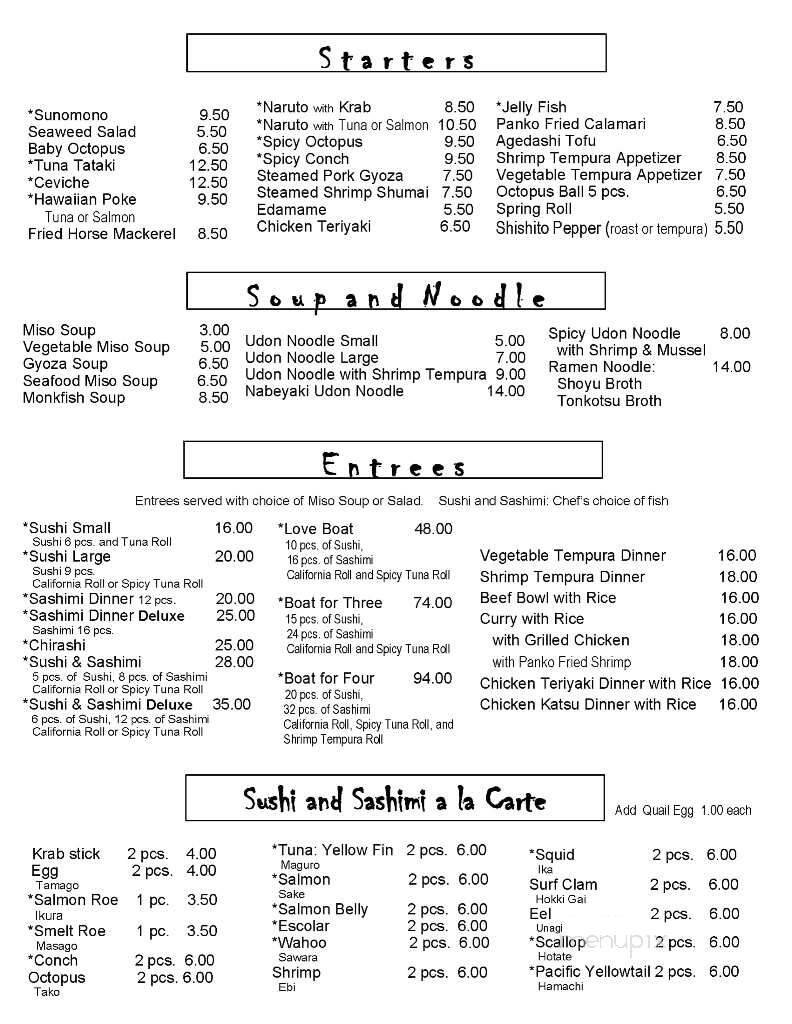 Menu page 1