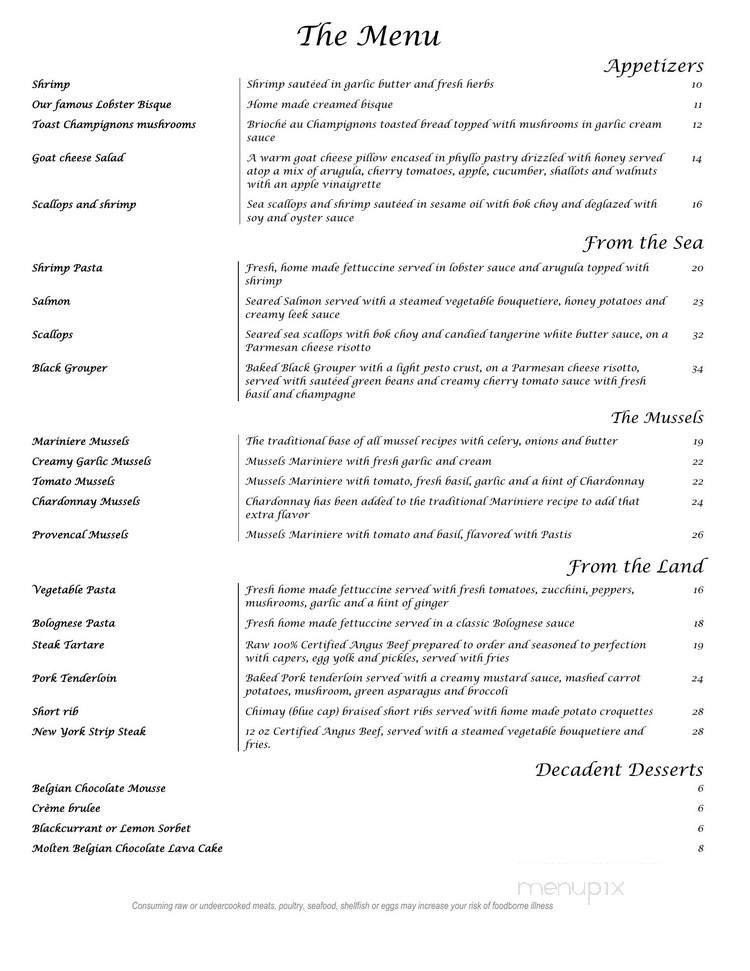Menu page 1