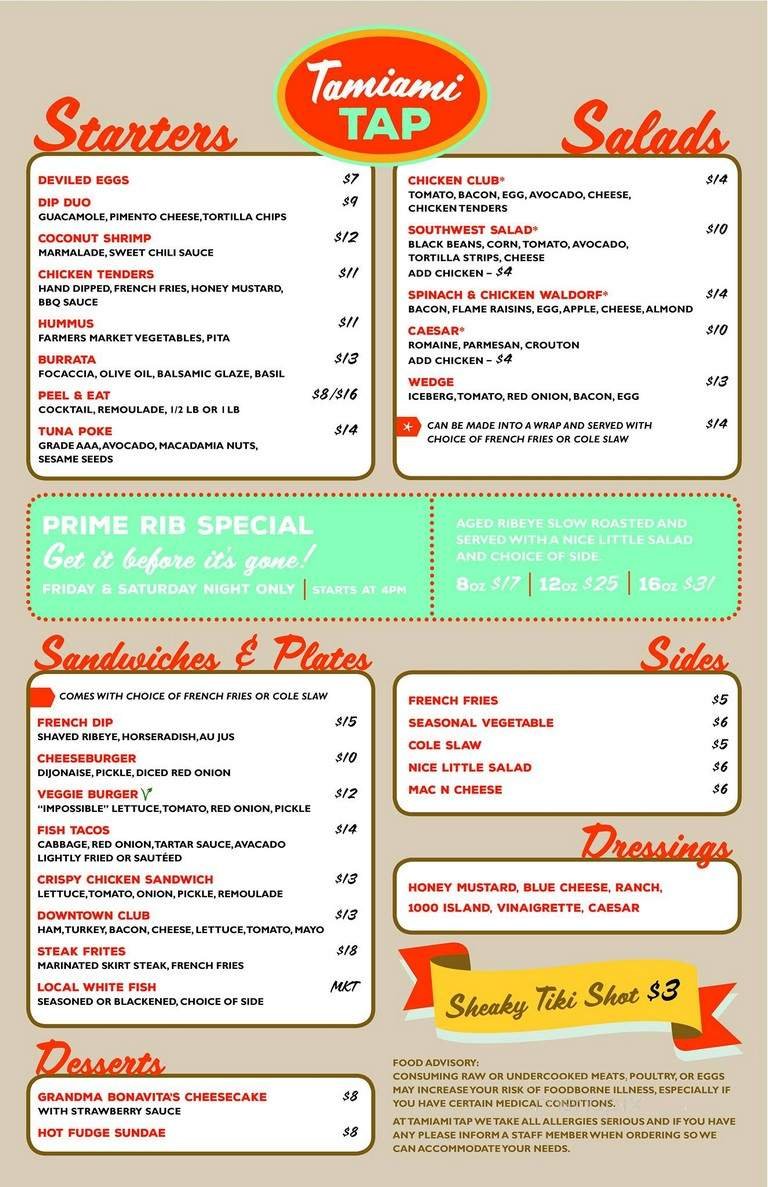 Menu page 1