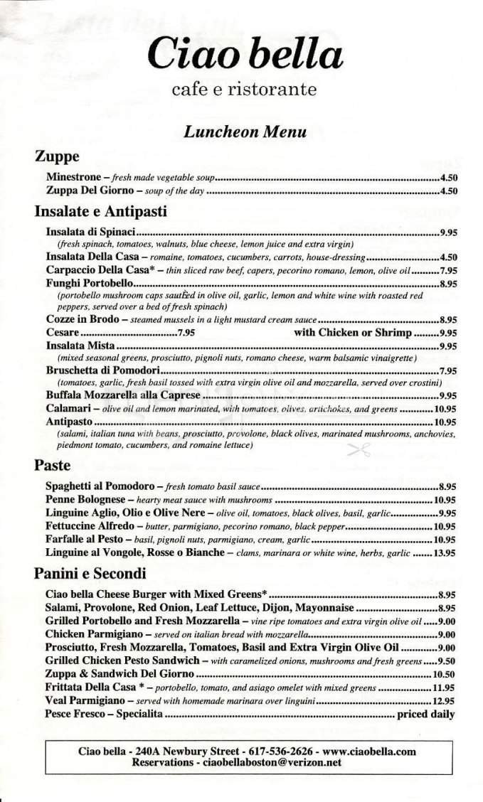Menu page 1