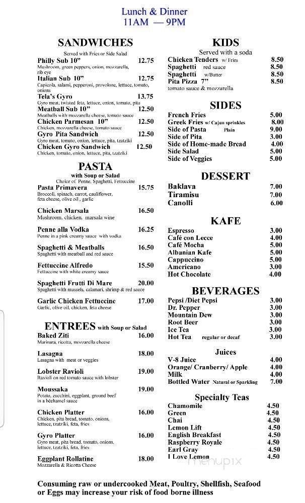 Menu page 1