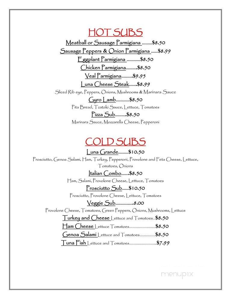 Menu page 1