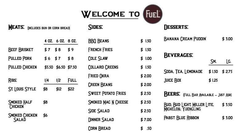 Menu page 1