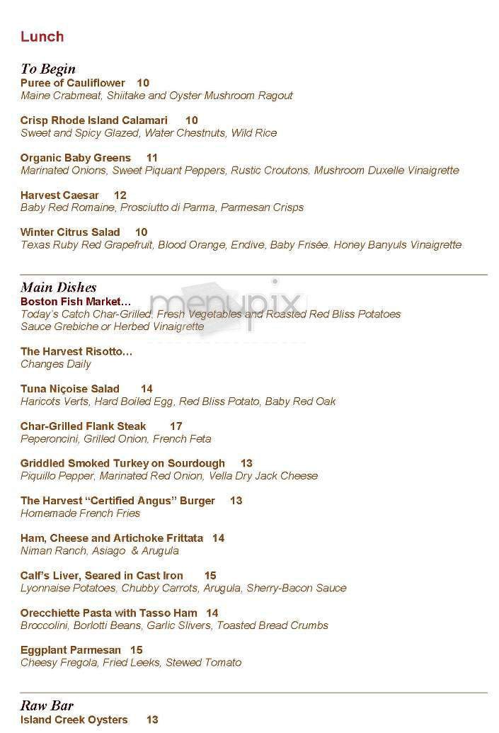 Menu page 1