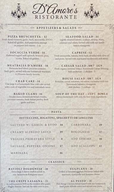 Menu page 1