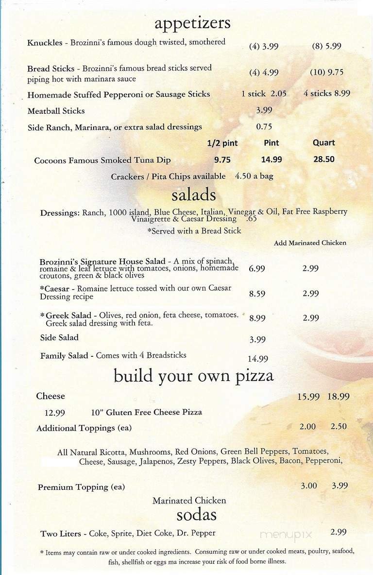 Menu page 1