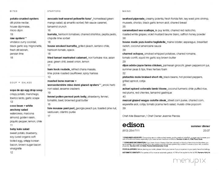 Menu page 1