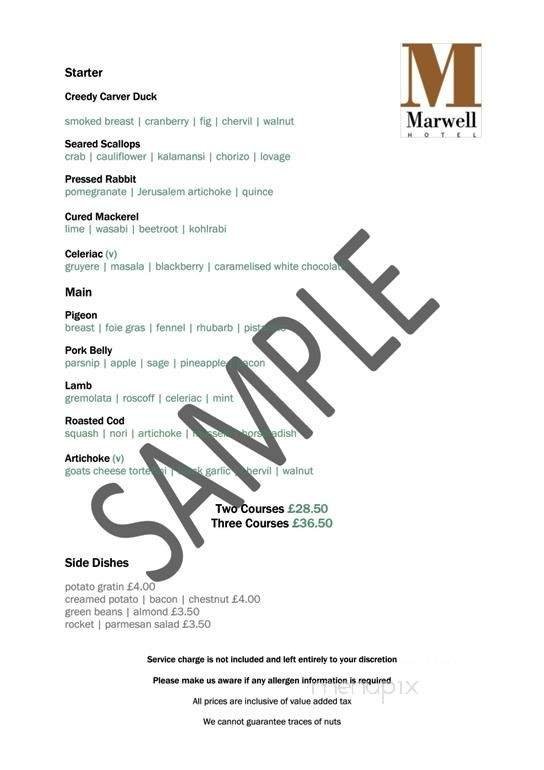 Menu page 1