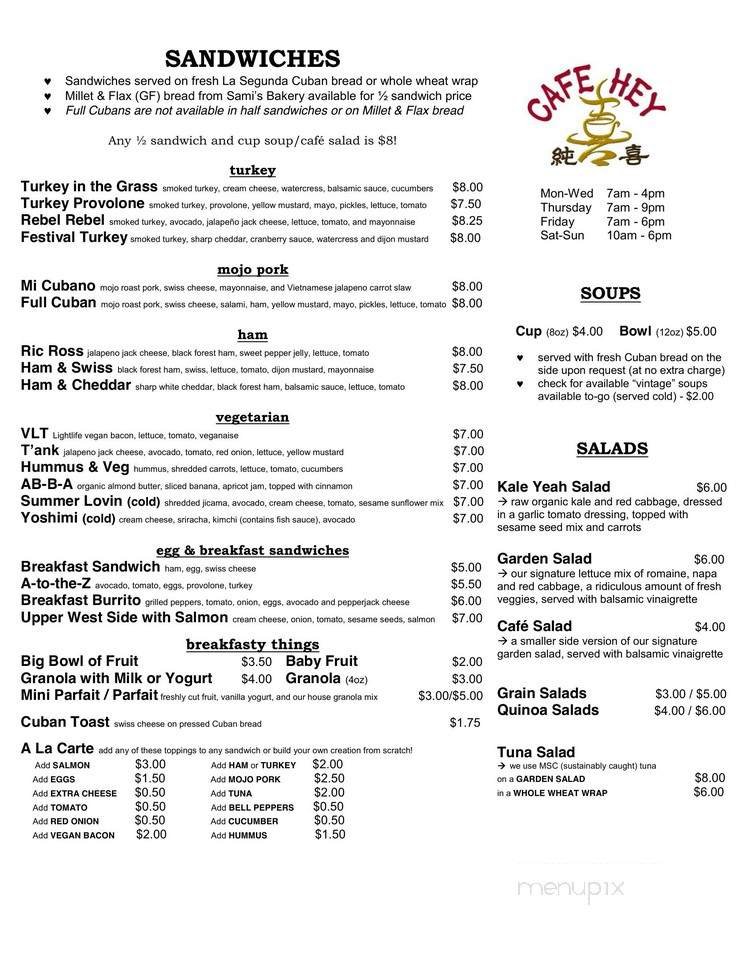 Menu page 1