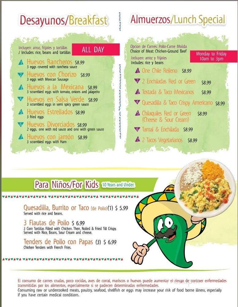 Menu page 1