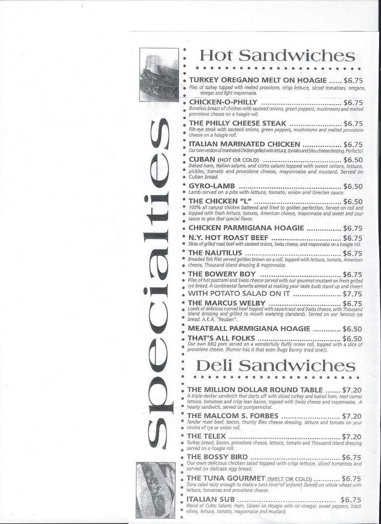 Menu page 1
