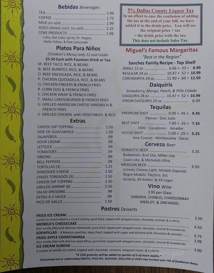 Menu page 1