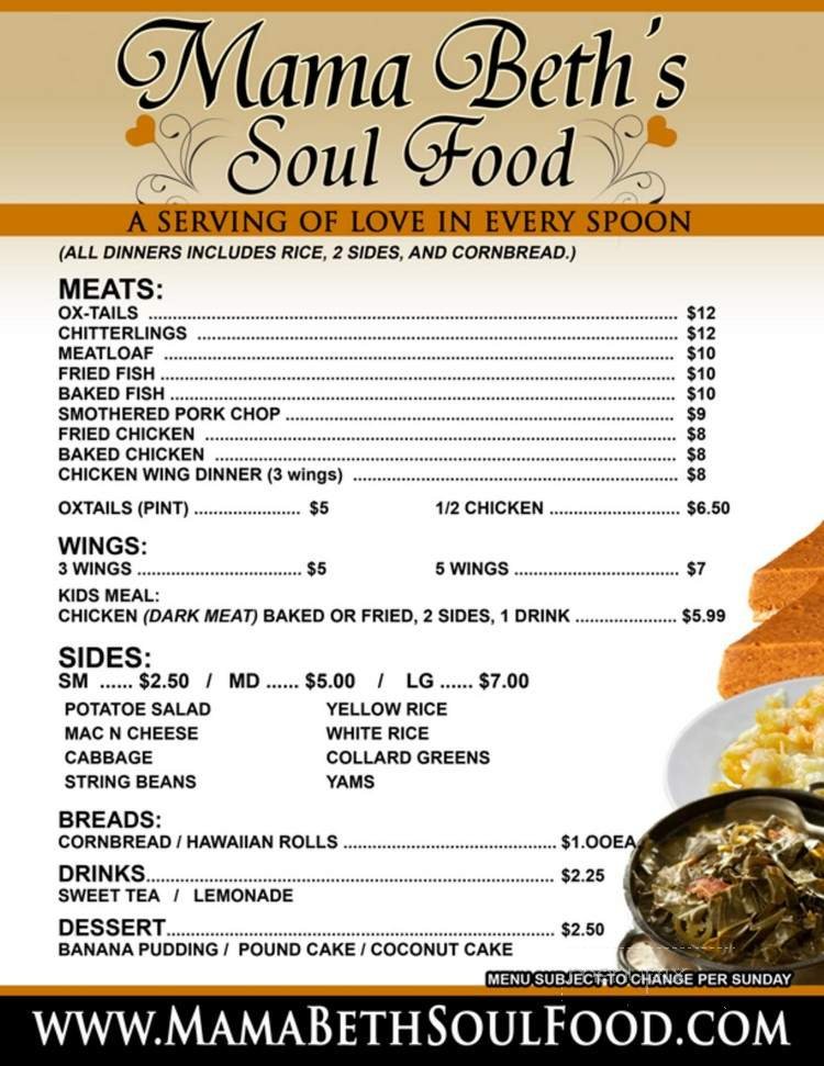 Menu page 1
