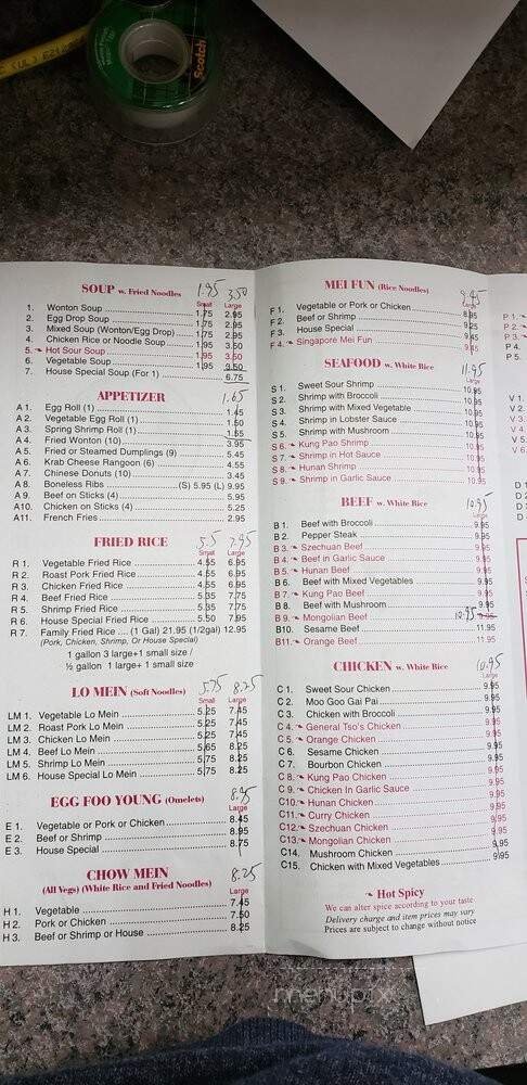 Menu page 1