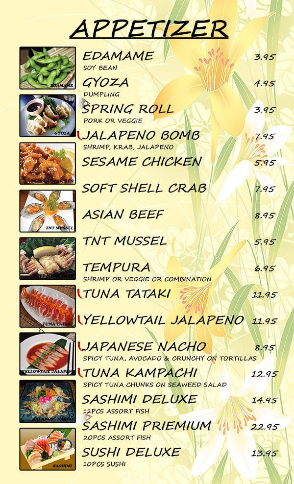 Menu page 1