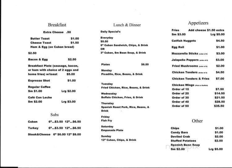 Menu page 2